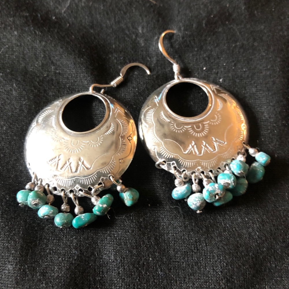 Native American 925 silver and turquoise earrings.